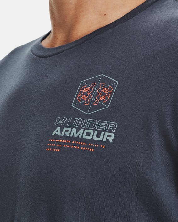 Men's UA Schematic Logo Short Sleeve in Gray image number 3